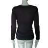 Draped black veil top Oppio Jeans Made in Italy Y2K Deadstock