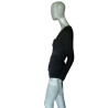 Drapierte schwarze Schleieroberseite Oppio Jeans Made in Italy Y2k Deadstock