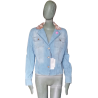 Vintage denim jacket Clips More Collar con cuentas florales - Sala de coleccionistas Y2K