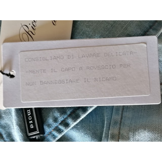 Vintage denim jacket Clips More Collar con cuentas florales - Sala de coleccionistas Y2K