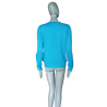 Pull maille viscose turquoise Simultaneous – Deadstock Italie Y2K