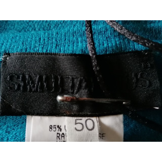 Suéter de malla de viscosa turquesa Simultaneous -Deadstock Italy Y2K