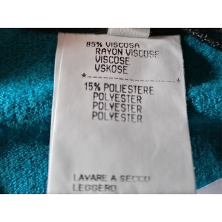 Maglione in rete viscosa turchese Simultaneous - Deadstock Italia Y2K