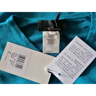Turquoise viscose mesh trui Simultaneous - Deadstock ITALIË Y2K