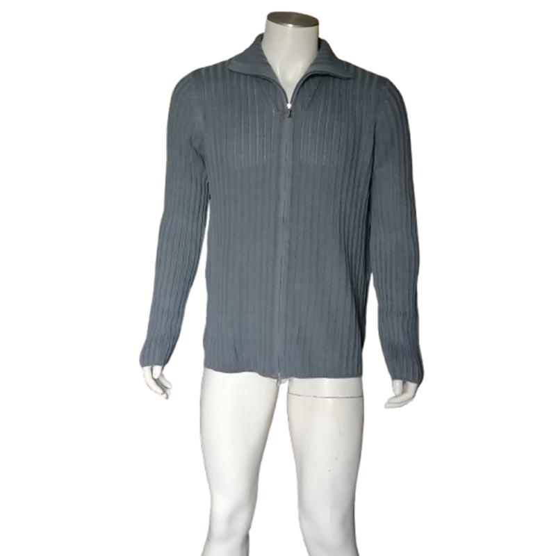 Cerruti Jeans Deadstock 100% algodão - Cardigan zipado italiano no final dos anos 90