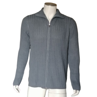 Cerruti Jeans Deadstock 100% cotton - Italian zipped cardigan late 90s