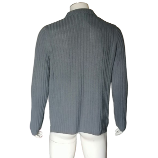 Cerruti Jeans Deadstock 100% algodón - Cardigan con cremallera italiana a fines de los 90
