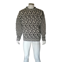 Vintage Sweater Penny Burdett Deadstock Jacquard Art Knit 100% Cotton