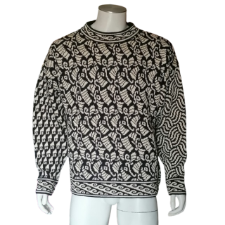 Maglione vintage Penny Burdett Deadstock Jacquard Art Knit 100% cotone