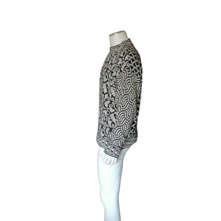 Pull Vintage Penny Burdett Deadstock Jacquard Art Knit 100% Coton