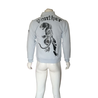 Salvio Panther Deadstock Y2k Reißverschluss Sweat Jacket Blue Glacier