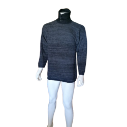 Vintage Turtleneck Trui Kleuterschool Mesh Navy 90s
