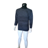 Suéter de cuello alto vintage Kindergarten Mesh Navy 90s