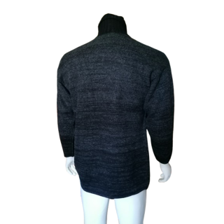 Pull col roulé vintage maille chinée bleu marine 90s