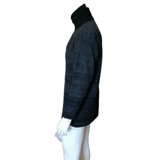 Vintage Turtscheck-Pullover-Kindergarten-Mesh Navy 90er Jahre