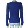 Simultaneous Archive – Pull maille côtelée bleu cobalt Deadstock