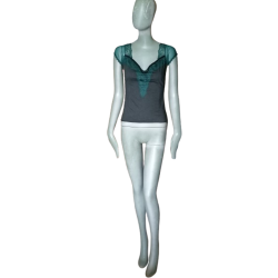 Ellus Deluxe Jeans - Top Lace & Mesh Deadstock Y2k in Brasilien hergestellt