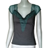 Ellus Deluxe Jeans - Top Lace & Mesh Deadstock Y2k in Brasilien hergestellt