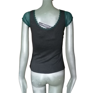 Ellus Jeans Deluxe – Top Dentelle & Mesh Deadstock Y2K Made in Brazil