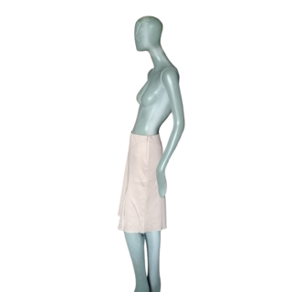 Victor Alfaro - Falda de malla de lana beige hecha en Italia, NWT