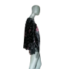 Damast Velvet Blouse Tapestry & Mouwen Volants Zwart Zeilen - Vintage Showroom