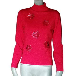 Vintage puxar misis y2k fúcsia com flores brilhantes