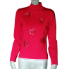 Vintage tira misis y2k fucsia con fiori scintillanti