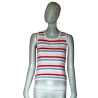 Balajo Y2K Made in Italy Gestreept Gekrast Mesh Tank Top