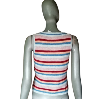 Balajo Y2k in Italien gestreift gestreifter Mesh-Tank Top