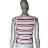 Balajo Y2K Made in Italy Gestreept Gekrast Mesh Tank Top