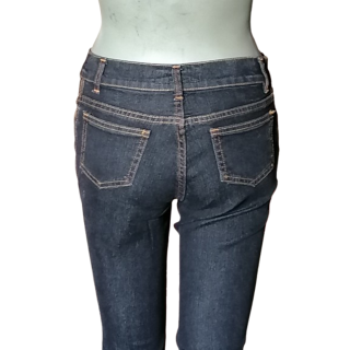 Jean Flare Y2K Oppio hecho en Italia Denus de índigo oscuro