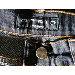 Jean Flare Y2K Oppio hecho en Italia Denus de índigo oscuro