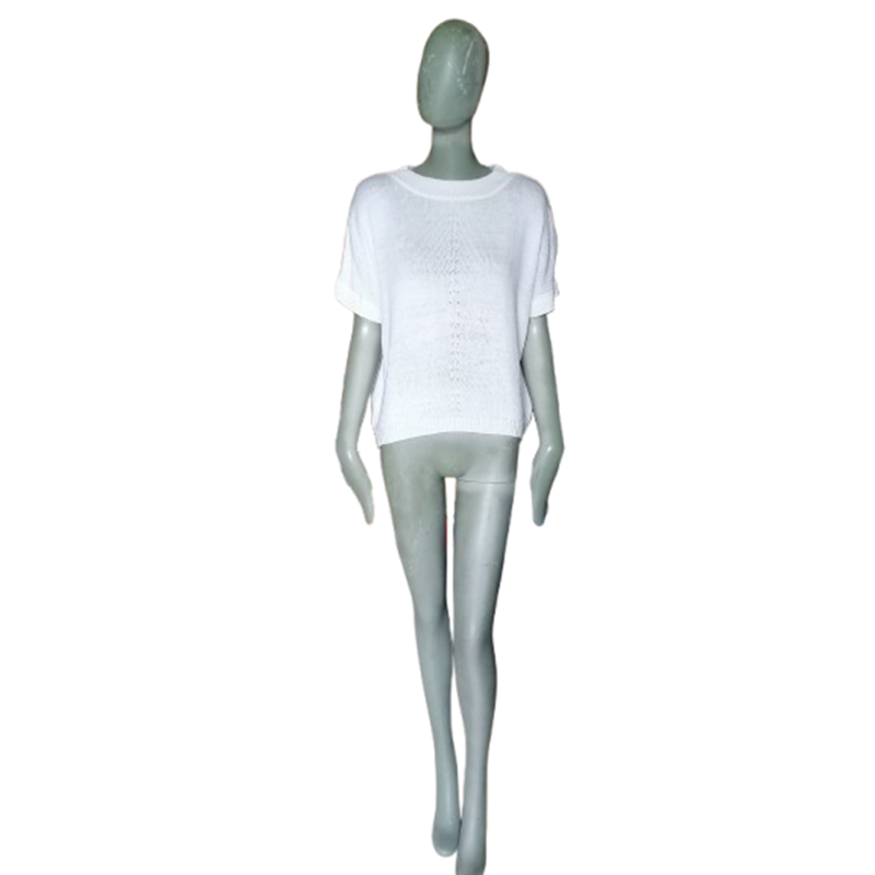 Mosquitos de suéter vintage Malla de manga corta blanca blanca