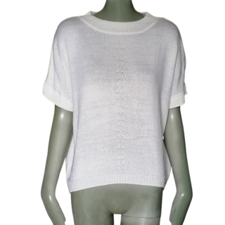 Moschette del maglione d'annata Mosbellini Bianco Belle Mescoli a manica corta