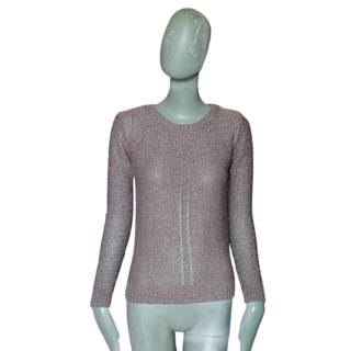 Pull line to follow Taupe sparkling mesh