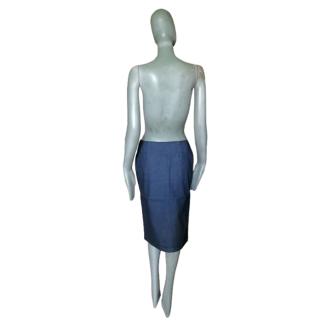 Saia de lápis de arquivo Cerruti Jeans Efeito Deadstock revestido