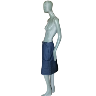 Saia de lápis de arquivo Cerruti Jeans Efeito Deadstock revestido