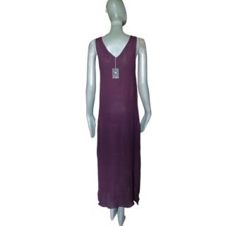 Etro Milano - Prune Seide langes Kleid in Italien hergestellt