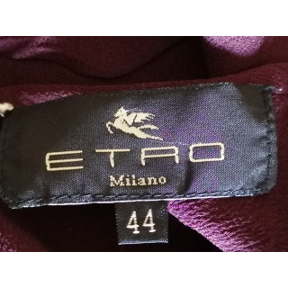 ETRO Milano – Robe longue en soie prune Made in Italy
