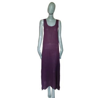 ETRO Milano – Robe longue en soie prune Made in Italy