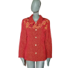 Chaqueta Anna Kaszer París rojo con yugo floral