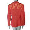 Weinlesejacke Anna Kaszer Paris rot mit Blumenjoch