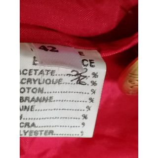 Chaqueta Anna Kaszer París rojo con yugo floral