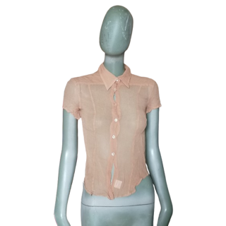 Coast Vintage - blusa 100% deadstock de seda amarelo baunilha