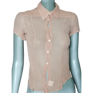Coast Vintage - blusa 100% deadstock de seda amarelo baunilha