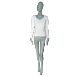 OPPIO MADE IN ITALY-Top V neck white premium nine our