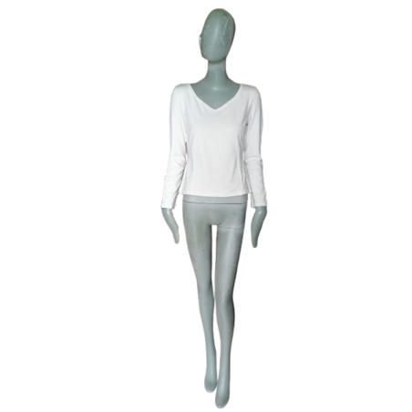 OPPIO Made in Italy – Haut col V blanc premium neuf NOS