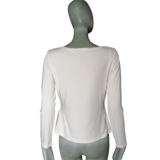 Oppio Made in Italy - Top V Collo Bianco PREMIUM NINE NOI