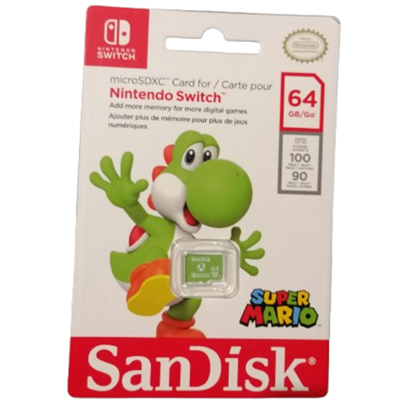 Carte mémoire SanDisk microSDXC 64 Go Nintendo Switch Yoshi UHS-I U3 V30