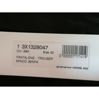 Bikkembergs Pantalones de archivo 2003 negro lateral cremallera